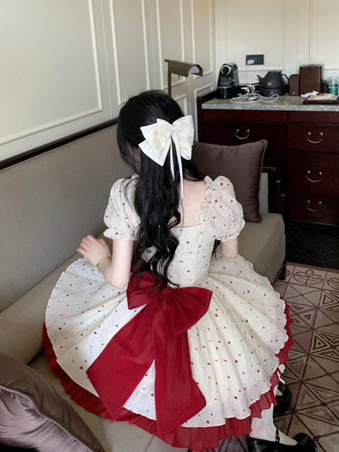 プチハート赤リボンワンピース